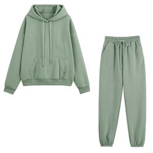 Ensemble de survêtement unisexe violet à capuche, sweat-shirt et pantalon en coton, couleur unie, coupe décontractée, manches longues, vêtements d'automne - Product Image 1