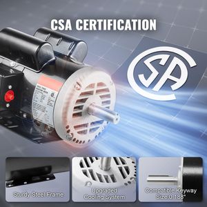 Motore Elettrico 5HP 230V 25 Ampere 56HZ, Telaio 3450RPM, Albero con Scanalatura da 7/8'', Lunghezza Albero 2.25'', Monofase CCW/CW per Compressore d'Aria 2022 - Product Image 1