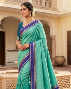 Indian Traditional Ethnic Banarasi Silk <b>Saree</b> with Zari Weaving Work for Wedding Occasion and Festive Function for Women Outfit - Product Image 1