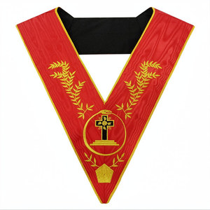 Collar Masónico de Caballero de 18 Grados AASR, Collar Bordado a Máquina para Oficiales del Rito Escocés, Regalia Masónica - Product Image 1