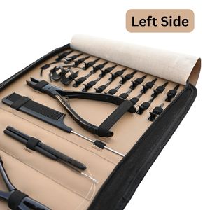 Kit d'outils pour extensions capillaires : Pinces de coiffage, aiguille courbée pour la séparation des mèches, peigne à queue, fil crochet, pince à sertir pour extensions à bandes adhésives - Product Image 4