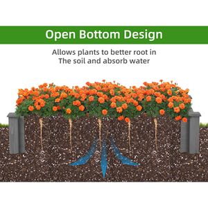 Fioriera da Esterno 48x48x10 in Legno con Montaggio Senza Attrezzi, Sacchi per Coltivazione Rialzati per Piantumazione a Terra - Product Image 4