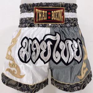 Ropa deportiva de Muay Thai de alta calidad, tela satinada, logotipo personalizado, transpirable, ligera, cintura elástica, para entrenamiento en el gimnasio, para hombres y mujeres - Product Image 1
