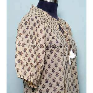 ชุดเดรสลำลองสำหรับสาวออฟฟิศ ผ้าฝ้าย 100% แขน 3/4 คอทรงโอ พิมพ์ลายดอกไม้ ทรงหลวมทันสมัย สไตล์สปริง เป็นมิตรกับสิ่งแวดล้อม - Product Image 5