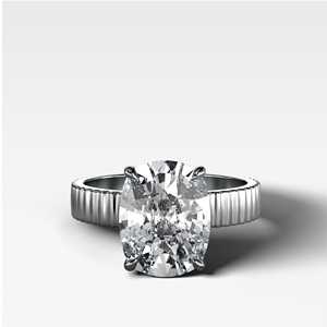 4 Carat Textured Diamond Engagement Ring 14k Real Gold Cushion Cut Lab-Grown Diamond Ring 18k Gold Prong Set Modern Bridal Women - Product Image 5