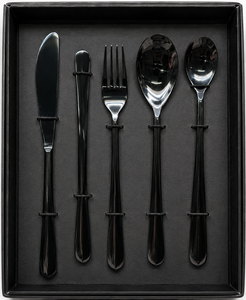 Stainless Steel <b>Cutlery</b> <b>Set</b> With Satin <b>Black</b> Finish - Product Image 1