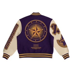 Blouson universitaire OEM 2026 de luxe, blouson Letterman personnalisé avec manches en cuir, blouson universitaire vierge uni, vente en gros USA - Product Image 6