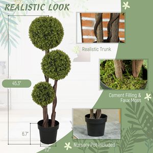 Albero di Ulivo Artificiale Verde Chiaro da 115 cm, Pianta Finta Decorativa in Vaso per Interni ed Esterni, Soggiorno - Product Image 4