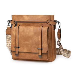 Vintage PU Leather <b>Crossbody</b> Bag Women Shoulder Satchel Zipper Flap <b>Purse</b> for Travel Daily Use - Product Image 2