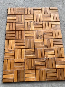 Dalles de terrasse en bois d'acacia antidérapantes, revêtement de sol en bois à emboîtement pour extérieur - Product Image 2