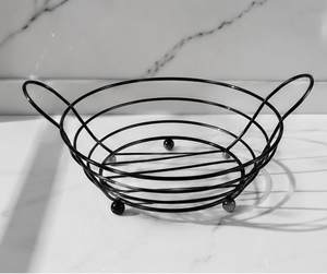 wire fruit <b>basket</b> High Quality Metal Iron Fruit <b>Basket</b> <b>Handles</b> Eco-Friendly Design Simple Food Storage Multi-Color Customizable - Product Image 1