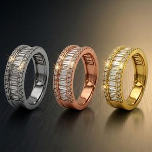 Hong Kong Supplier Jewelry Precious Best Quality White Gold Natural Diamond Pave Setting Cluster Rings Band for Women - Product Image 5