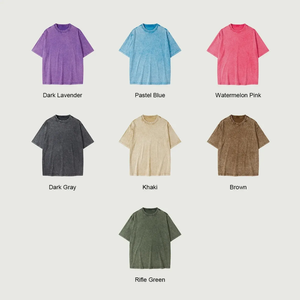 Camiseta de hombre vintage de algodón grueso con lavado, corte ajustado, pedrería, estampado DTG, cuello redondo y gráfico personalizado. - Product Image 6