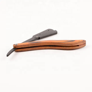 High Quality Wooden Handle Straight Edge Razor Men Stainless Steel Manual Cut Throat Barber Shaving Razor Certified Body - Product Image 5