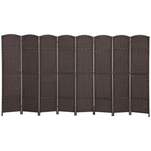 8-Panel 5.6FT Tall Brown <b>Folding</b> <b>Room</b> <b>Divider</b> <b>Screen</b> Paper Freestanding Privacy <b>Screen</b> Partition for Home Office Easy-to-Fold - Product Image 1