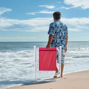 Sedia da Spiaggia Pieghevole Leggera e Portatile con Ombrello per Adulti, Capacità 120 kg, in Tessuto Oxford per Viaggi, Picnic e Concerti - Product Image 6