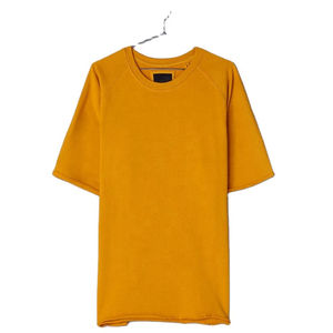 Men's Mustard Yellow O-Neck Short Sleeve Cotton T-<b>Shirt</b> Regular Fit Solid Color Casual Knitted Plain Dyed Style Manufacturer - Product Image 5