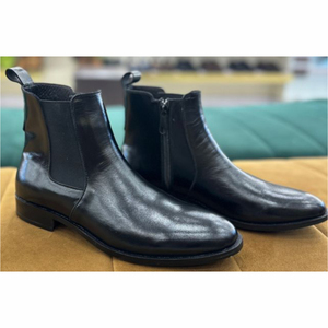 Botas con Cordones de Cuero Vacuno Puro, Color Negro, para Hombre, Personalizables con Logotipo, Todas las Tallas, Estilo Clásico, Moda 2026, Hechas a Mano - Product Image 3