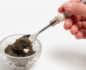 Cuillères à thé élégantes en acier inoxydable avec manches en céramique, finition plaquée or, compatibles lave-vaisselle, ensemble de couverts pour la table de mariage - Product Image 3