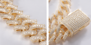 สร้อยคอเงินแท้ 925 รูปทรงแหลมประดับเพชรโมอิสซาไนต์ D VVS แบบ Iced Out ดีไซน์ Cuban Link สำหรับทุกเพศ เหมาะสำหรับใส่ทุกวัน คุณภาพดี สำหรับธุรกิจ B2B - Product Image 4