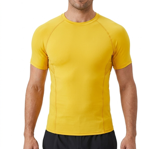 Camiseta deportiva lisa al por mayor para hombre, ropa de entrenamiento, camiseta de algodón para fitness, MOQ bajo - Product Image 3