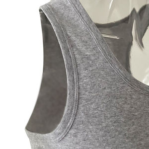 T-shirt sans manches pour homme en coton de qualité supérieure, logo personnalisé, coupe slim, t-shirt uni pour homme, t-shirts de sport - Product Image 5