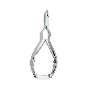 Pince à cuticules incurvée en acier inoxydable, à ouverture large, pointe fine et aiguisée, avec verrouillage arrière et double ressort - Product Image 1
