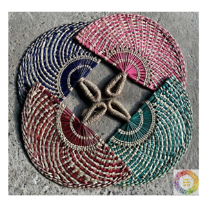 Éventail artisanal en jonc de mer naturel, fabriqué directement en usine, respectueux de l'environnement, en paille, pour rafraîchissement, vente en gros, export, fournisseur OEM ODM Vietnam - Product Image 6