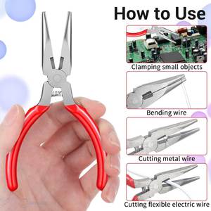 3 Pcs Stainless Steel <b>Needle</b> Nose Pliers 5 Inch Long Nose Side Cutter Spring Jewelry Repair Wire Wrapping <b>Beading</b> Craft Tool Set - Product Image 2