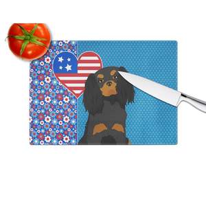 Planche à découper en verre américain USA Black Tan Cavalier Spaniel Planche de service de cuisine trempée décorative Planche à découper grande taille - Product Image 4