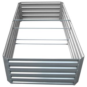 Galvanized 80\" X 40\" X 19\" Metal <b>Raised</b> <b>Garden</b> <b>Bed</b> <b>Kit</b> Gray Steel Planter Boxes <b>for</b> Outdoor Use <b>Garden</b> Buildings - Product Image 3