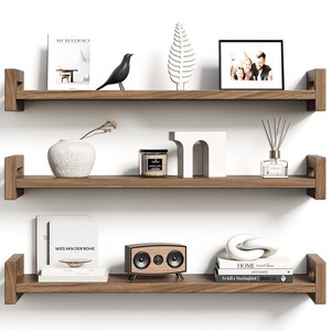 Estante Flotante de Pared Minimalista de Bambú para Plantas, Venta al Por Mayor - Product Image 6