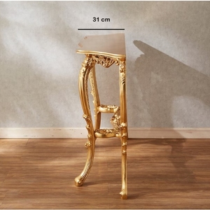 Console d'entrée Feuille d'or vieillie Taille 120 Cm Bois d'acajou-antique Fabrication artisanale de Jepara Indonesia Furniture Cra - Product Image 5