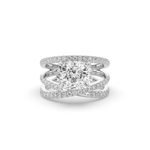 Anillo de Diamantes Cultivados en Laboratorio Luxeshine para Mujer, 3.5Ct, Corte Cojín, VS1, Certificado IGI, Brillante, Plata de Ley 925, Amarillo Rosa, Lujoso - Product Image 3