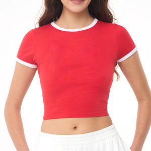 เสื้อยืดคอตตอนขายส่งสำหรับผู้หญิง แขนสั้น สไตล์ลำลองสำหรับฤดูร้อน แฟชั่นทันสมัย สตรีทแวร์ ติดกระดุม ระบายอากาศได้ดี ไม่ยับง่าย - Product Image 3