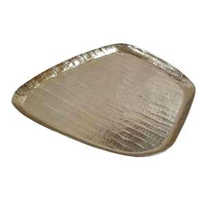 Bandeja de Servicio de Comida de Lujo, Artesanía en Metal, Decoración de Mesa para Bodas y Fiestas, Bandejas Personalizadas, Bandeja Cuadrada Decorativa Dorada Hecha a Mano - Product Image 4