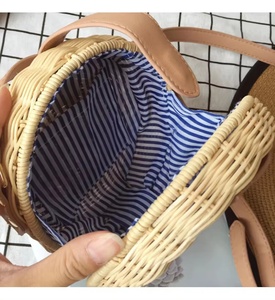 2024 Vintage Style Rattan Crossbody Bag for Girls/Women High Quality Wholesale Handicraft Cotton Lining Made Vietnam-Nhatminh - Product Image 2