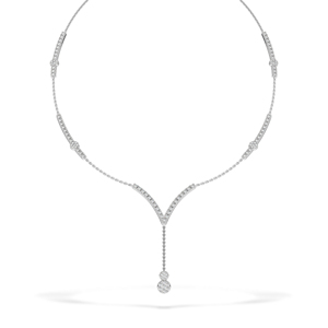 Collier élégant en diamant naturel taille ronde avec certification IGI, chaînes en or blanc/rose/jaune, bijoux de luxe pour femmes, Inde - Product Image 4