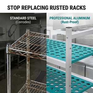 Équipement de cuisine commerciale en gros, étagères modulaires en aluminium, rayonnage de stockage détachable pour chambre froide, étagère en aluminium - Product Image 5