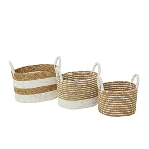 Ensemble de 3 paniers en jonc de mer tressé de couleurs mélangées, paniers de rangement faits à la main, vente en gros, écologiques, fabriqués au Vietnam - Product Image 5