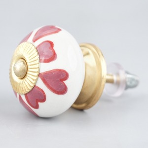 Tiradores de Cerámica Hechos a Mano de Alta Calidad con Diseño de Flor Roja, Tradicionales y Ecológicos para Cajones, Cómodas, Armarios de Cocina y Puertas - Product Image 1