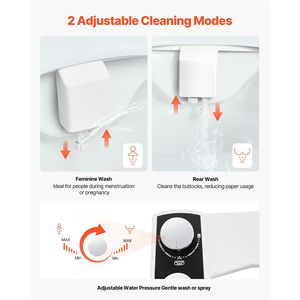 Accesorio de Bidé con Doble Boquilla Retráctil para Inodoro, Asiento de ABS No Eléctrico con Presión de Agua Ajustable, Fácil de Instalar - Product Image 2