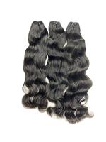 Harga Pabrik Langsung Ekstensi Rambut Gelombang Alami dan Bundel Rambut Mentah Tanpa Proses Rambut Asli Manusia India dari Satu Donor