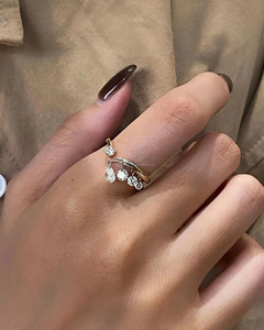 Pear Lab Diamond <b>Open</b> Band Engagement <b>Ring</b> Modern Cascade Design Gold Plated Women's Gift <b>Ring</b> wedding <b>ring</b> for woman gift <b>ring</b> - Product Image 5