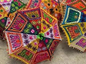 Parasols de mariage traditionnels indiens colorés, parapluies décoratifs vintage, parasol indien, parapluie solaire décoratif - Product Image 3