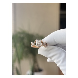 Elegante Anillo de Boda de Oro Sólido de 14 Quilates con Incrustaciones Laterales en Forma de Cono, con Diamantes Cultivados en Laboratorio, Certificados por IGI, de 1.50 Quilates, Joyería Fina de Lujo - Product Image 4