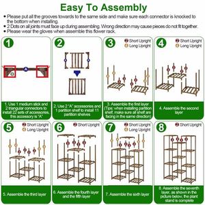 Multi-Tier Wooden Plant Stand for 11 Potted Flowers Garden Patio Balcony Rack Vase Holder No Shipments on Weekends - Product Image 5