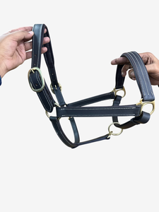 Harnais hybride en cuir premium teint en tambour pour chevaux d'écurie, avec rembourrage en cuir souple, équipement équestre - Product Image 6