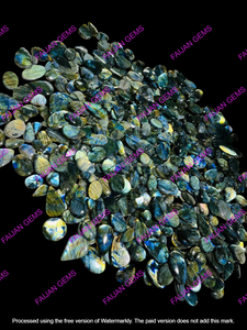 Cabochon de labradorite naturelle, pierre précieuse brute, polie à la main, toutes formes, taille personnalisable, pour bijoux, certifiée par un tiers - Product Image 2
