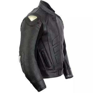 Men's Full Sleeve Leather <b>Motorcycle</b> <b>Jacket</b> Windproof All Seasons Adult Style - Product Image 1